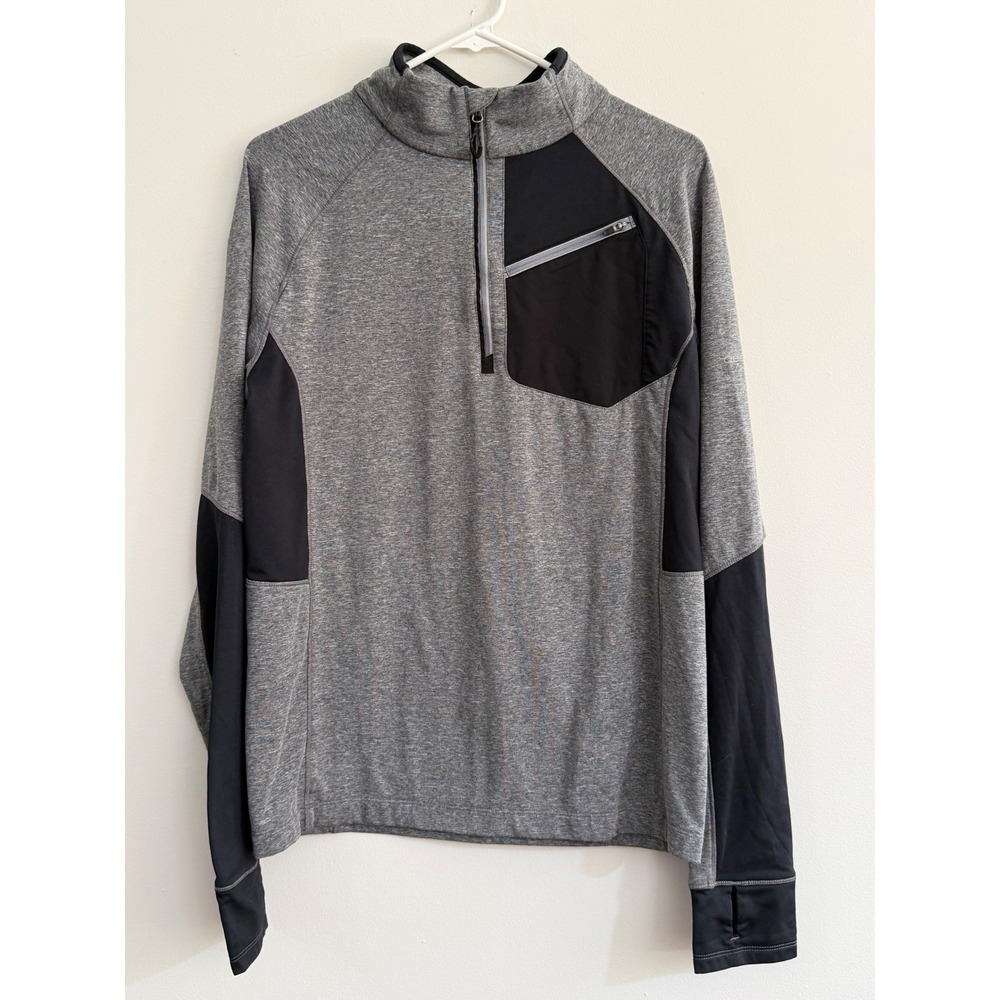 Obermeyer Mens Gray Flight Sport Zip Pullover Base Layer Thumbholes Size M 29002